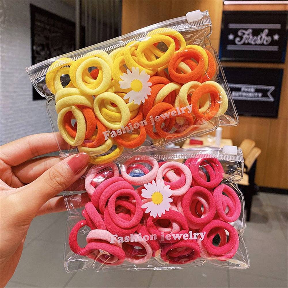 Red and Yellow Elastic Hair Bands