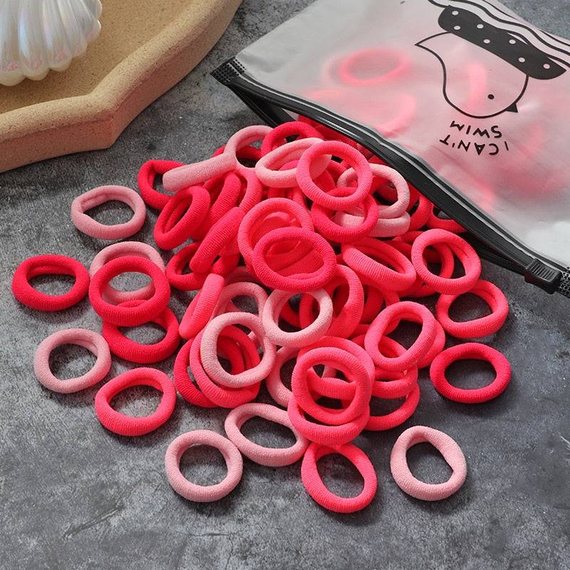 Pink elastic hair bands