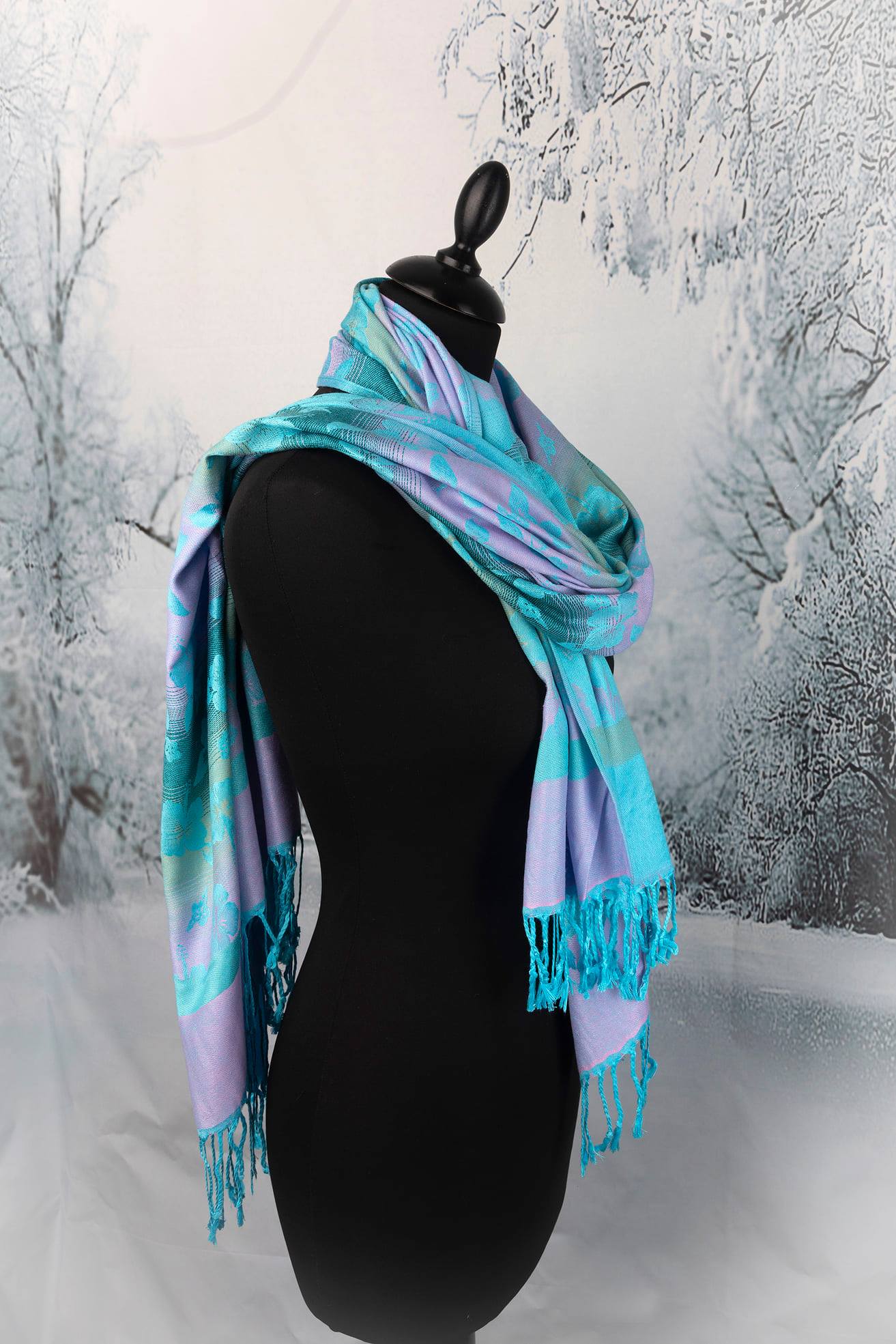 blue cashmere scarf