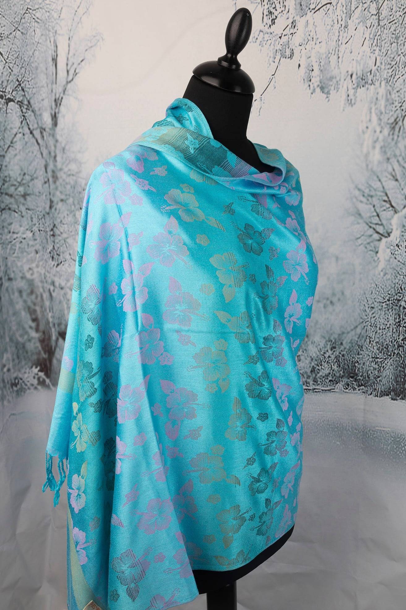 Floral cashmere shawl