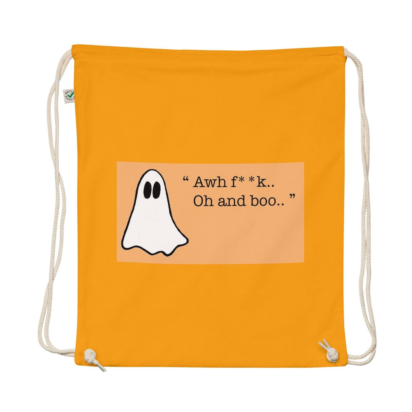 Organic cotton drawstring bag - Eco-Friendly Irish Ghost Bag