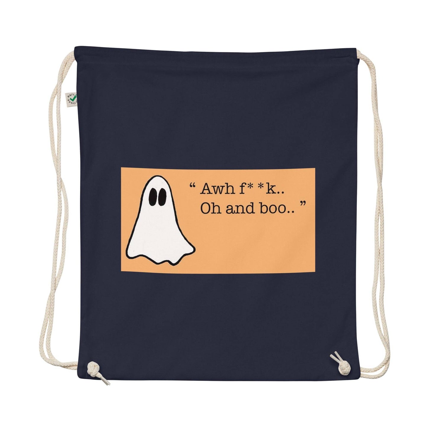 Organic cotton drawstring bag - Eco-Friendly Irish Ghost Bag