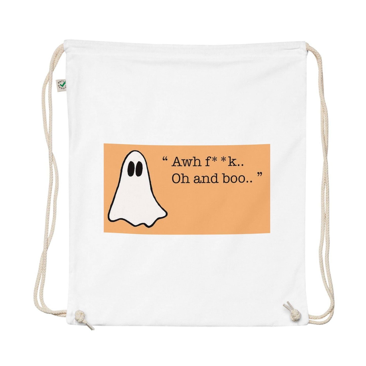 Organic cotton drawstring bag - Eco-Friendly Irish Ghost Bag