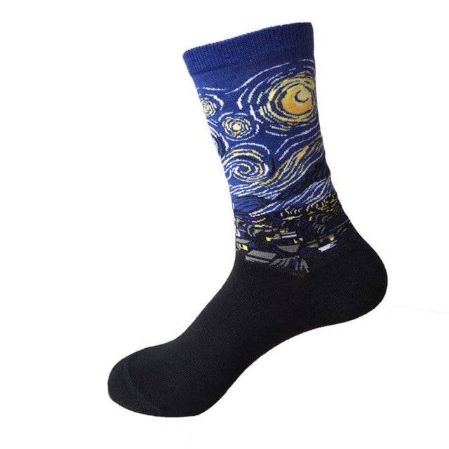 van gogh starry night socks