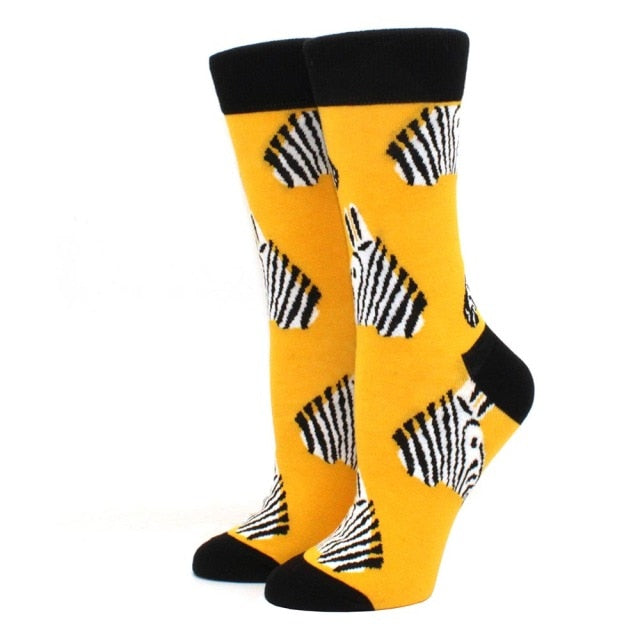 yellow zebra socks