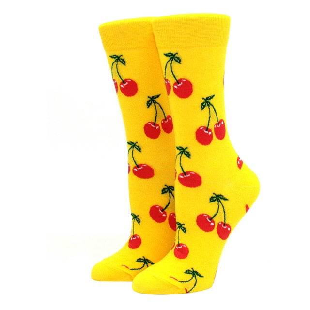 yellow cherry socks