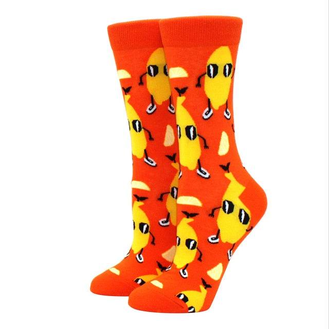 orange funny socks