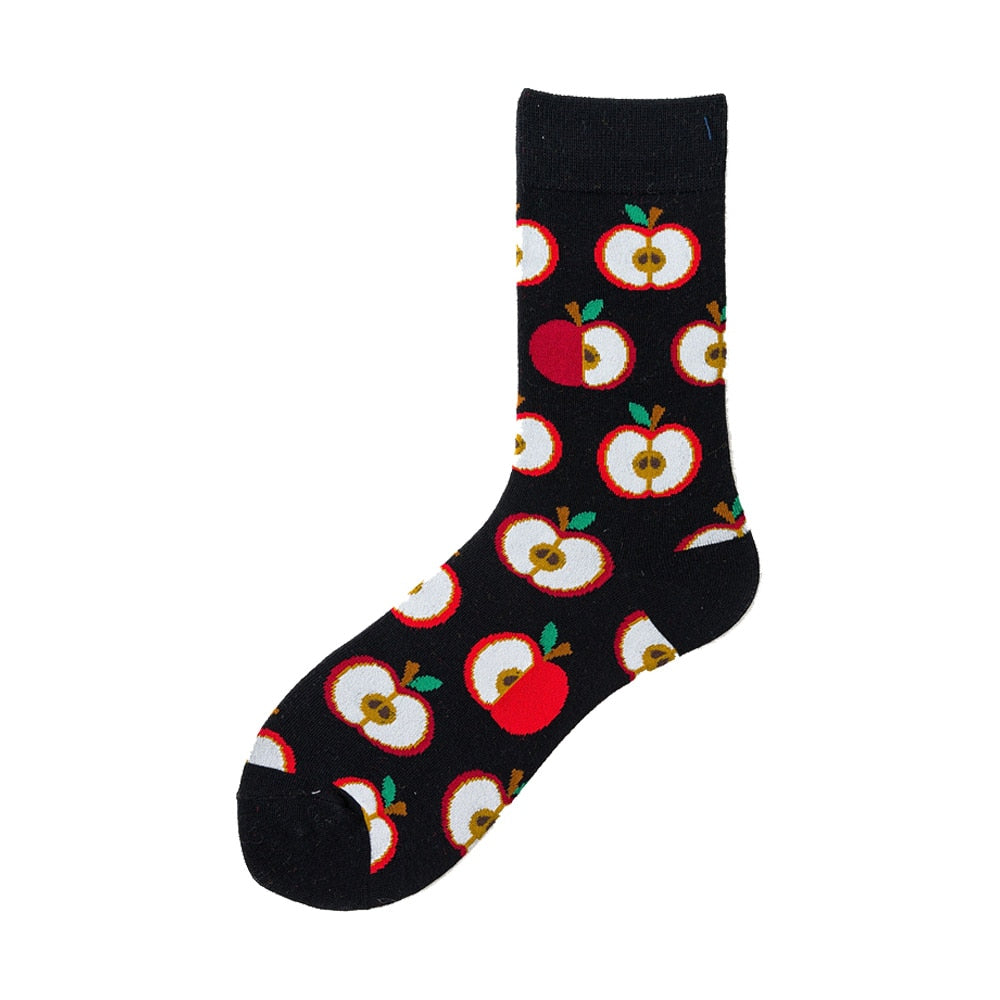 apple pattern socks