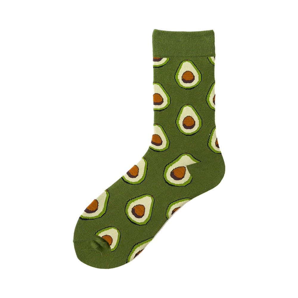 avocado pattern socks