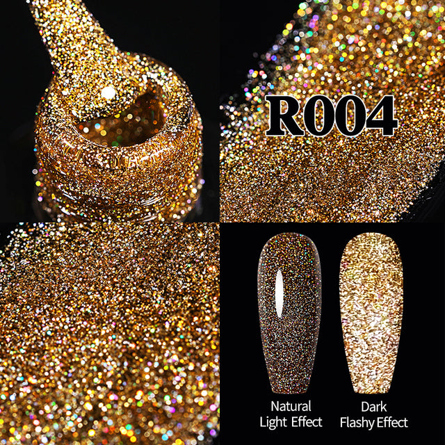 Reflective Glitter Gel Nail Polish Sparkle and Shine with Reflective Glitter Gel Nail Polish: Your Nail Glamour Essential! FREE POSTAGE