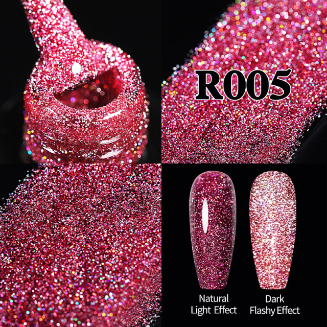 Reflective Glitter Gel Nail Polish Sparkle and Shine with Reflective Glitter Gel Nail Polish: Your Nail Glamour Essential! FREE POSTAGE