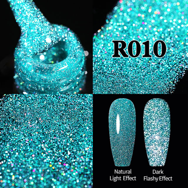 Reflective Glitter Gel Nail Polish Sparkle and Shine with Reflective Glitter Gel Nail Polish: Your Nail Glamour Essential! FREE POSTAGE