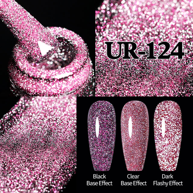 Reflective Glitter Gel Nail Polish Sparkle and Shine with Reflective Glitter Gel Nail Polish: Your Nail Glamour Essential! FREE POSTAGE