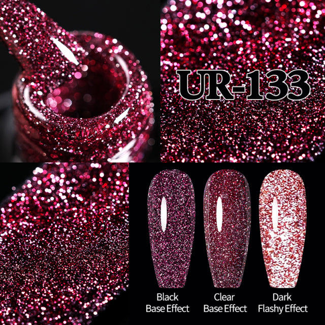 Reflective Glitter Gel Nail Polish Sparkle and Shine with Reflective Glitter Gel Nail Polish: Your Nail Glamour Essential! FREE POSTAGE