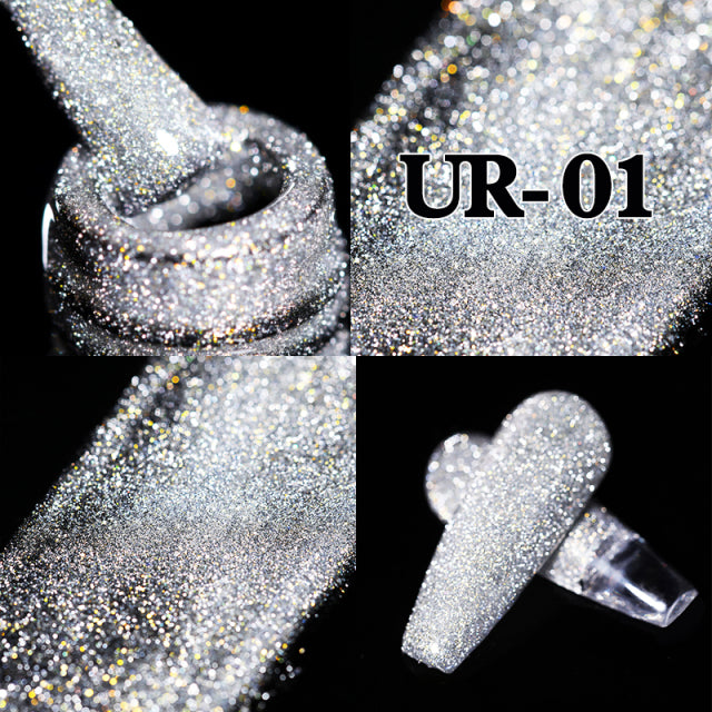 Reflective Glitter Gel Nail Polish Sparkle and Shine with Reflective Glitter Gel Nail Polish: Your Nail Glamour Essential! FREE POSTAGE