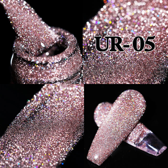 Reflective Glitter Gel Nail Polish Sparkle and Shine 