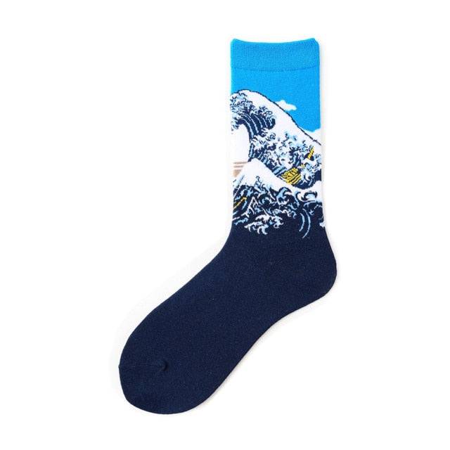 Japanese wave socks