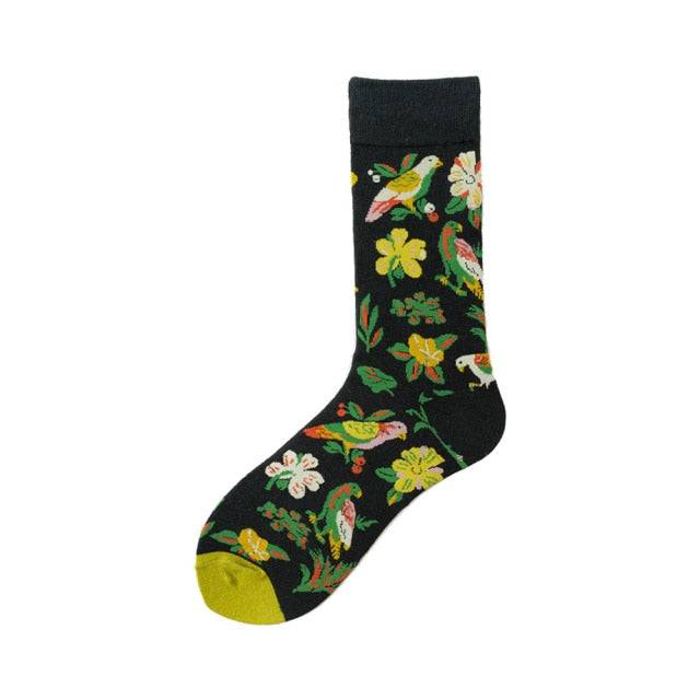 Bird and shamrock socks