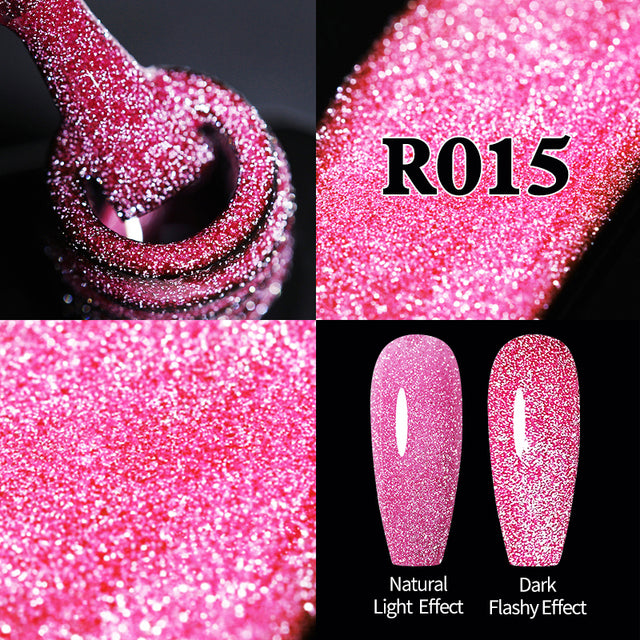 Reflective Glitter Gel Nail Polish Sparkle and Shine with Reflective Glitter Gel Nail Polish: Your Nail Glamour Essential! FREE POSTAGE