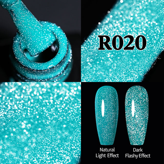 Reflective Glitter Gel Nail Polish Sparkle and Shine with Reflective Glitter Gel Nail Polish: Your Nail Glamour Essential! FREE POSTAGE