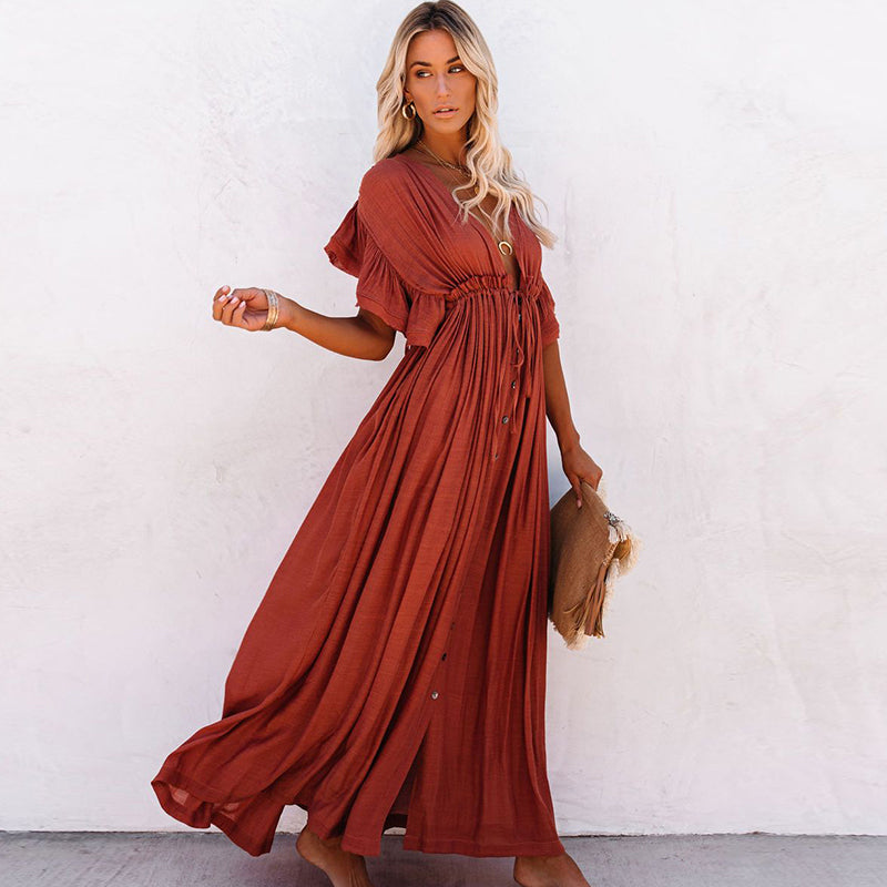 Stay Stylish on the Shore: Women's Casual Tunic Beach Dress for Effortless Summer Chic