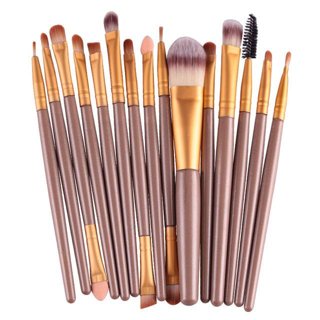 Professional Makeup 15pcs Brush Set for Flawless Blending  