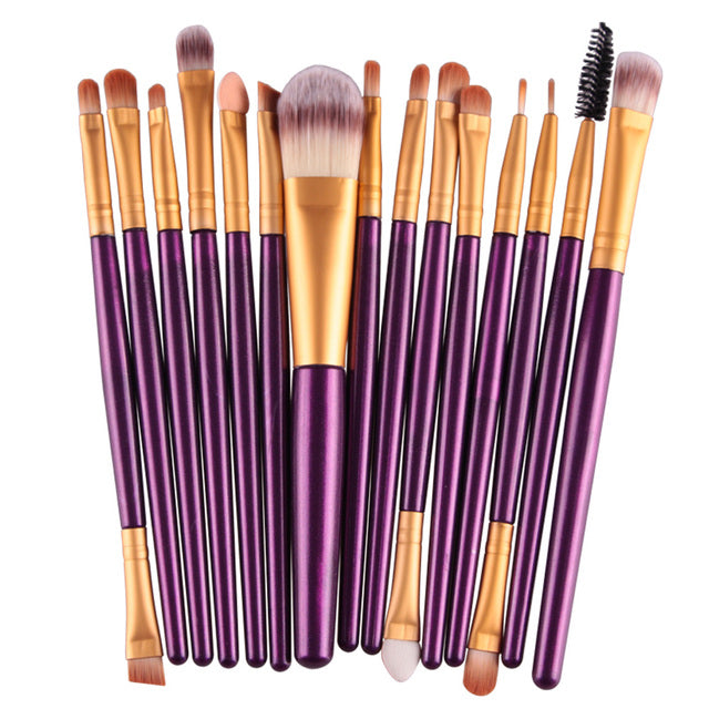 Professional Makeup 15pcs Brush Set for Flawless Blending  