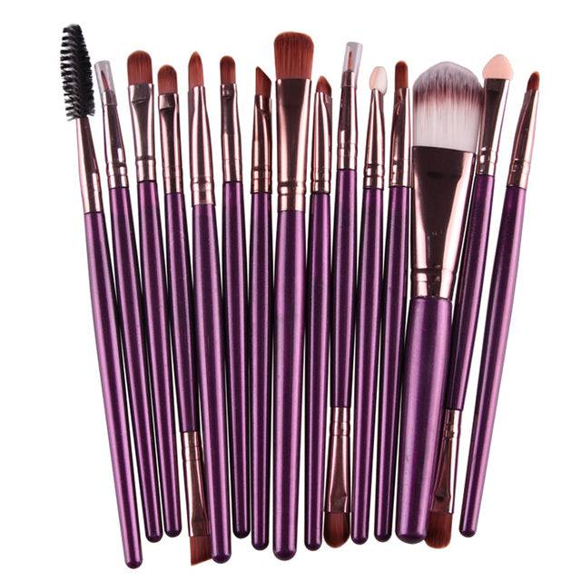 Professional Makeup 15pcs Brush Set for Flawless Blending  