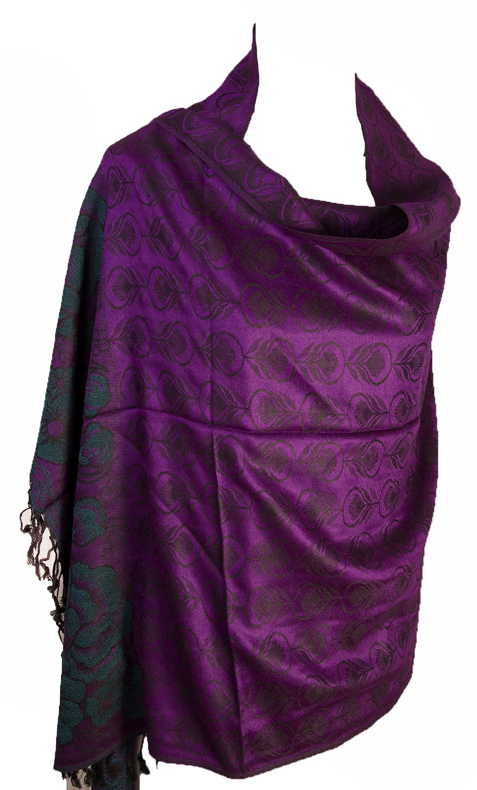 purple pashmina evening wrap