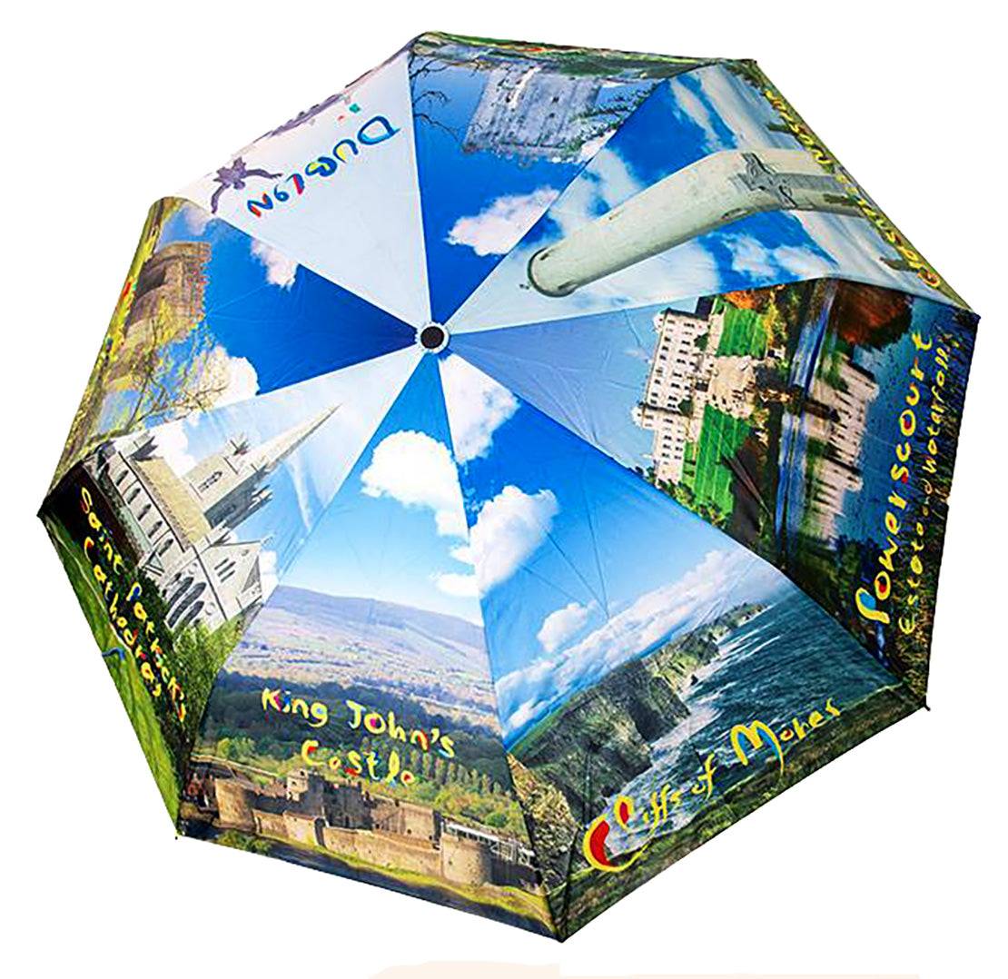 Umbrella with images of Ireland Scenic Irish souvenir