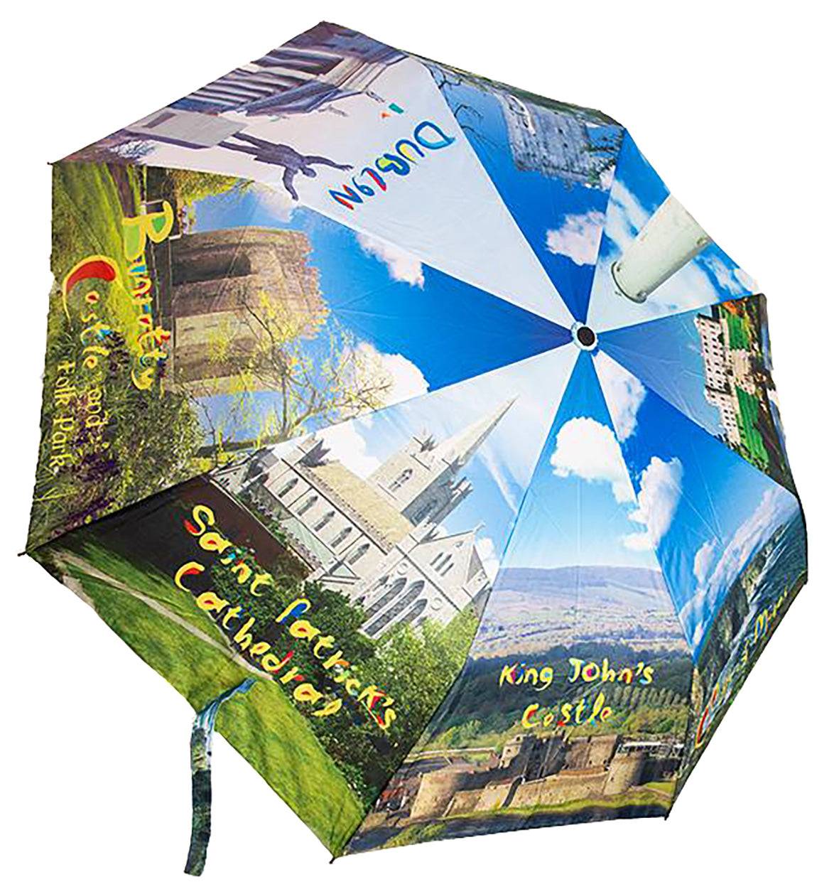 Umbrella with images of Ireland Scenic Irish souvenir