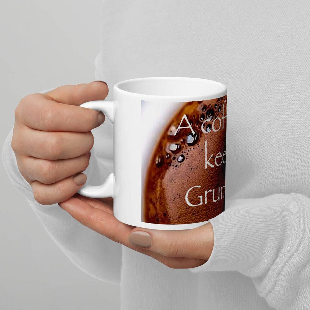 A Coffee a Day' Designed Cup for Caffeine Lovers White glossy mug