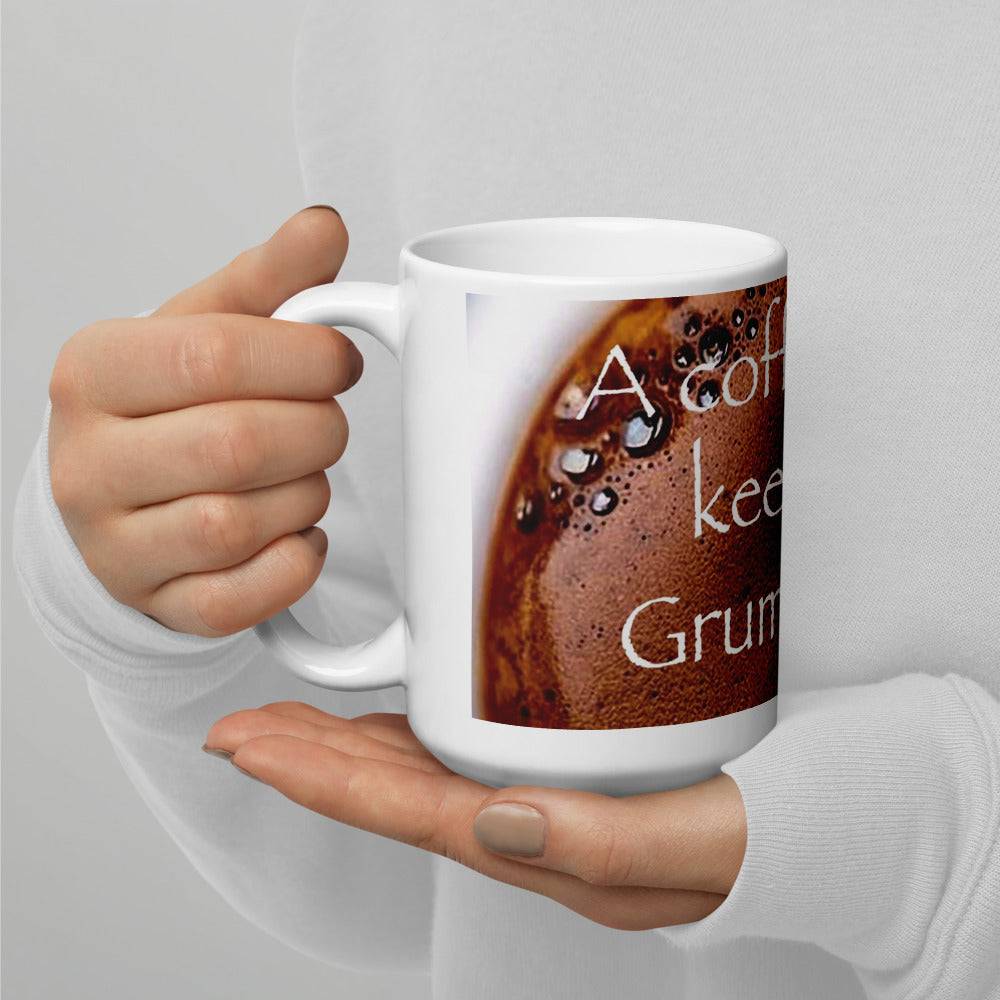 A Coffee a Day' Designed Cup for Caffeine Lovers White glossy mug