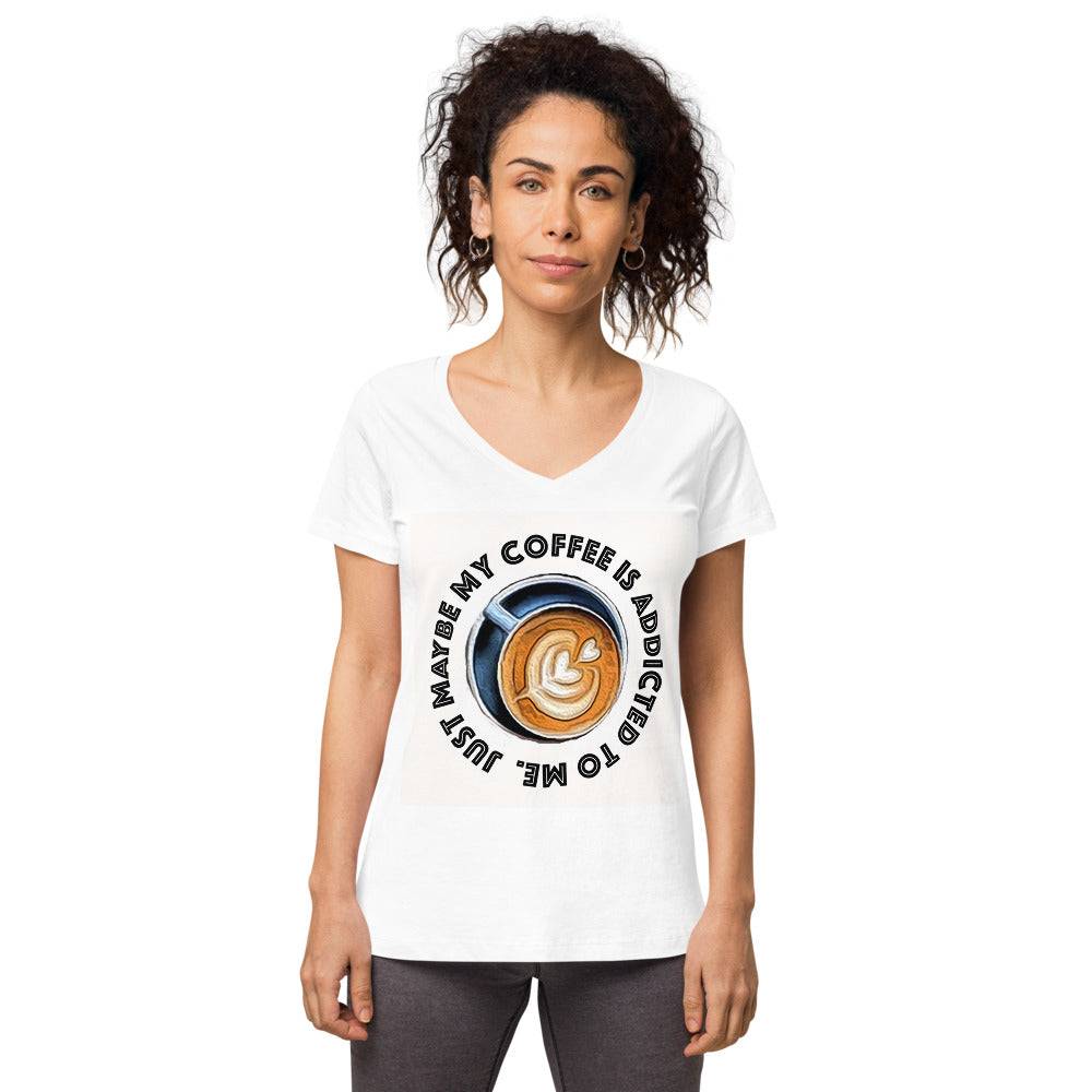 Coffee lover's T shirt design Women’s fitted v-neck t-shirt 