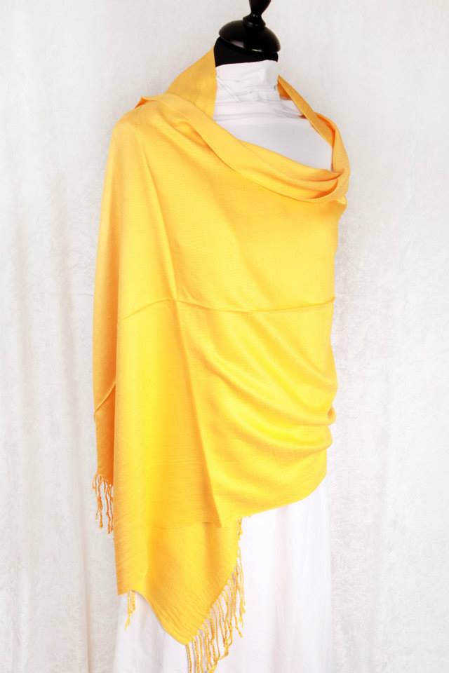 yellow cashmere wrap